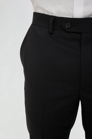 Leo Tuxedo Dinner Trousers with Satin Stripe Detail in Black