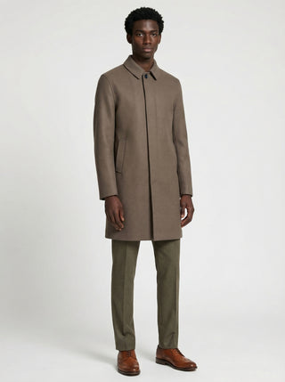 Harold Plain Faux Wool Overcoat