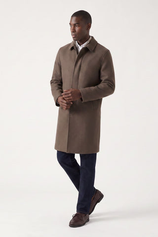 Harold Plain Faux Wool Overcoat