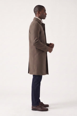 Harold Plain Faux Wool Overcoat