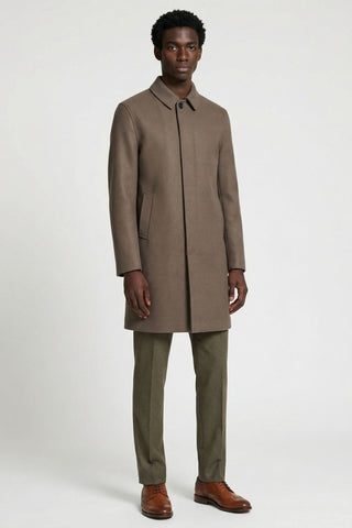 Harold Plain Faux Wool Overcoat