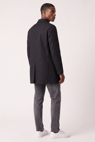 HARRISON Black Single Breasted Trench Coat