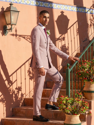 Giacomo Slim Fit Suit Trousers in Berry