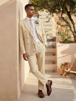 'PRE-ORDER' Giacomo Slim Fit Double Breasted Suit Jacket in Butternut