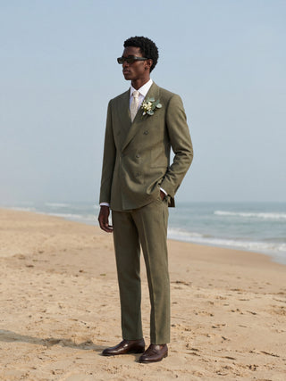 'PRE-ORDER ONLY' ONLY Giacomo Slim Fit Suit Trousers in Dark Green