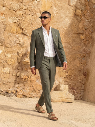 'PRE-ORDER ONLY' Giacomo Slim Fit Single Breasted Suit Jacket in Dark Green