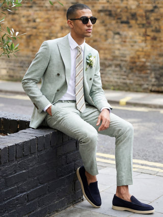 'PRE-ORDER ONLY' ONLY Giacomo Slim Fit Suit Trousers in Green