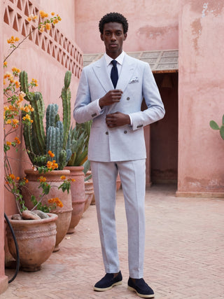 Giacomo Slim Fit Suit Trousers in Light Blue