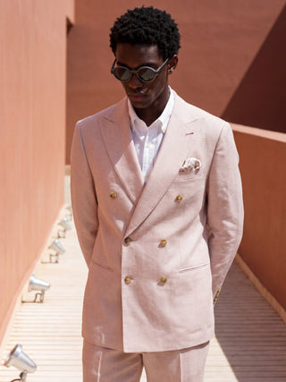 Giacomo Slim Fit Double Breasted Suit Jacket in Pink