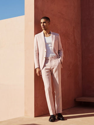 Giacomo Slim Fit Suit Trousers in Pink