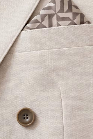 Giacomo Slim Fit Double Breasted Suit Jacket in Stone