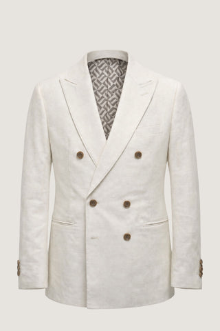 Giacomo Slim Fit Double Breasted Suit Jacket in Stone