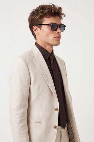 Giacomo Slim Fit Single Breasted Suit Jacket in Stone