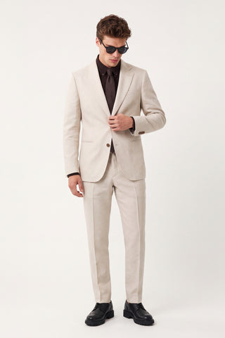 Giacomo Slim Fit Single Breasted Suit Jacket in Stone