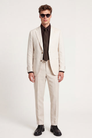 Giacomo Slim Fit Single Breasted Suit Jacket in Stone