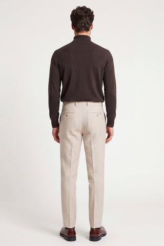 Giacomo Slim Fit Suit Trousers in Stone