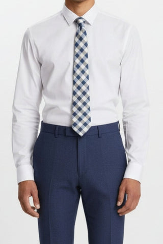 Blue Gingham Check Tie