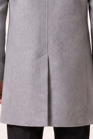Harry Funnel Neck Coat in Silver Grey