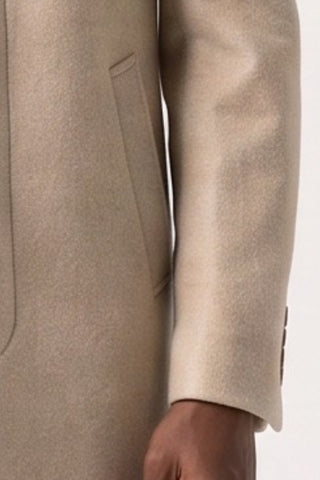 Harry Funnel Neck Coat in Oatmeal