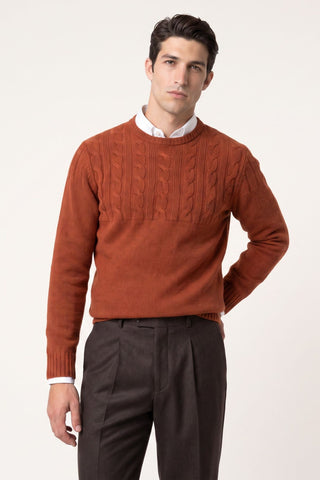 Haydn Knitted Crew Neck Terracotta Jumper