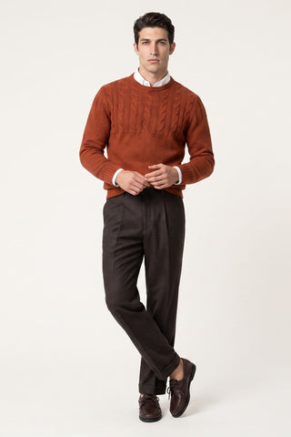 Haydn Knitted Crew Neck Terracotta Jumper