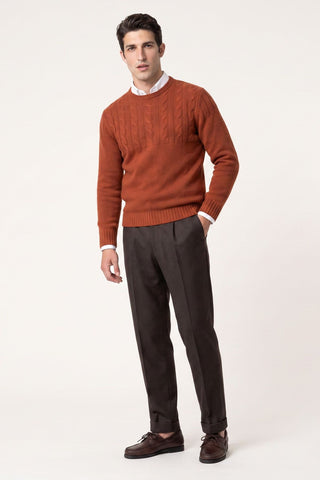 Haydn Knitted Crew Neck Terracotta Jumper