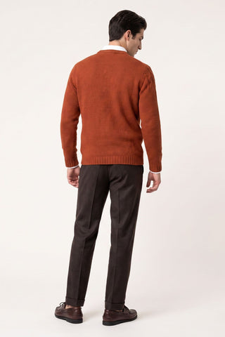 Haydn Knitted Crew Neck Terracotta Jumper