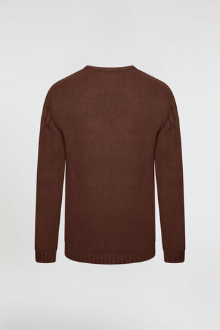 Haydn Knitted Crew Neck Chocolate Jumper