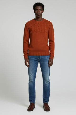 Haydn Knitted Crew Neck Terracotta Jumper
