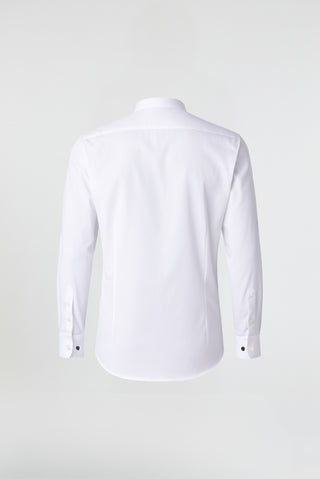 JOSHUA White Grandad Cotton Shirt