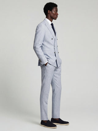 Giacomo Slim Fit Suit Trousers in Light Blue