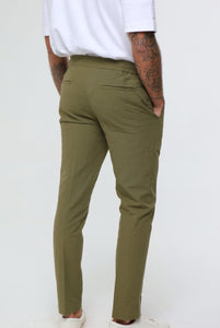 DEAKIN Cotton Linen Seersucker Trouser Green
