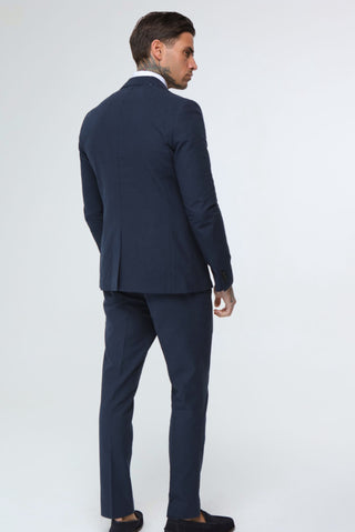 DECORATE Cotton Linen Blend Blazer in Navy