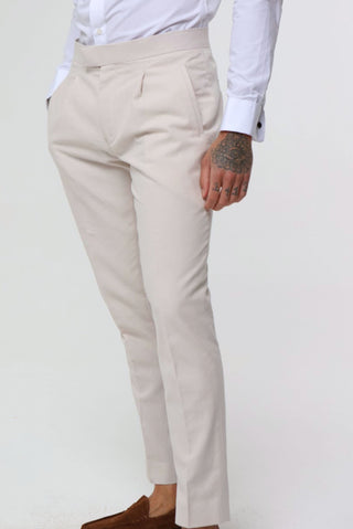 DECORATE Cotton Linen Blend Trouser in Stone