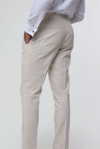 DECORATE Cotton Linen Blend Trouser in Stone