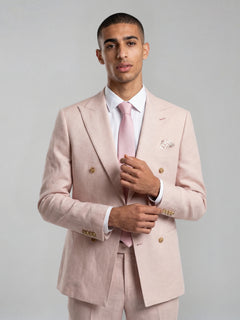 Giacomo Slim Fit Double Breasted Suit Jacket in Pink
