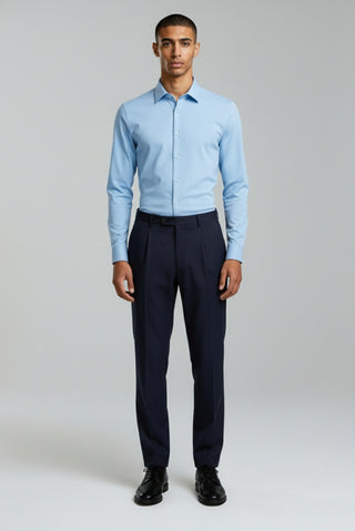 Harry Brown Pique Shirt in Light Blue