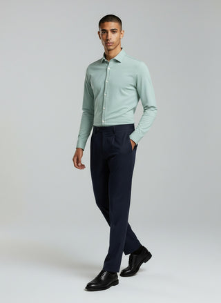 Harry Brown Pique Shirt in Light Green