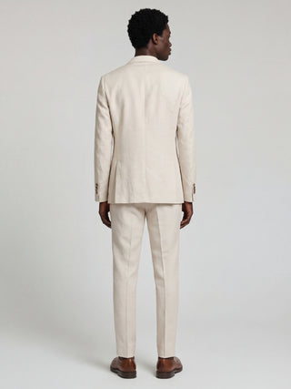 Giacomo Slim Fit Double Breasted Suit Jacket in Stone