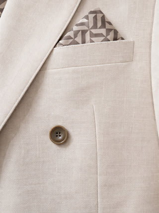 Giacomo Slim Fit Double Breasted Suit Jacket in Stone