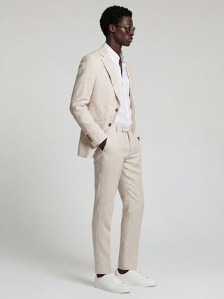 Giacomo Slim Fit Single Breasted Suit Jacket in Stone