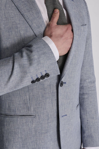 Giacomo Slim Fit Cotton Linen Suit Jacket in Chambray