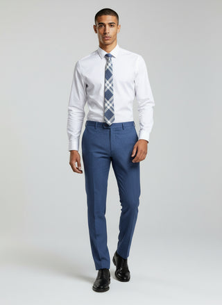 Blue & White Check Tie