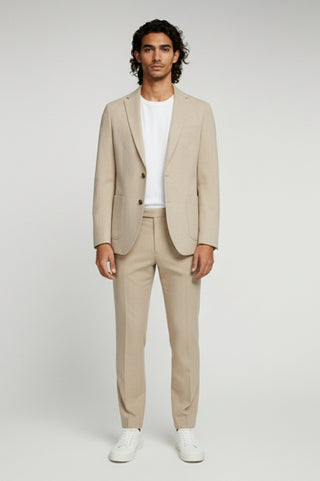 Adam Wool Tweed Two Piece Suit in Ecru
