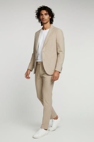 Adam Wool Tweed Two Piece Suit in Ecru