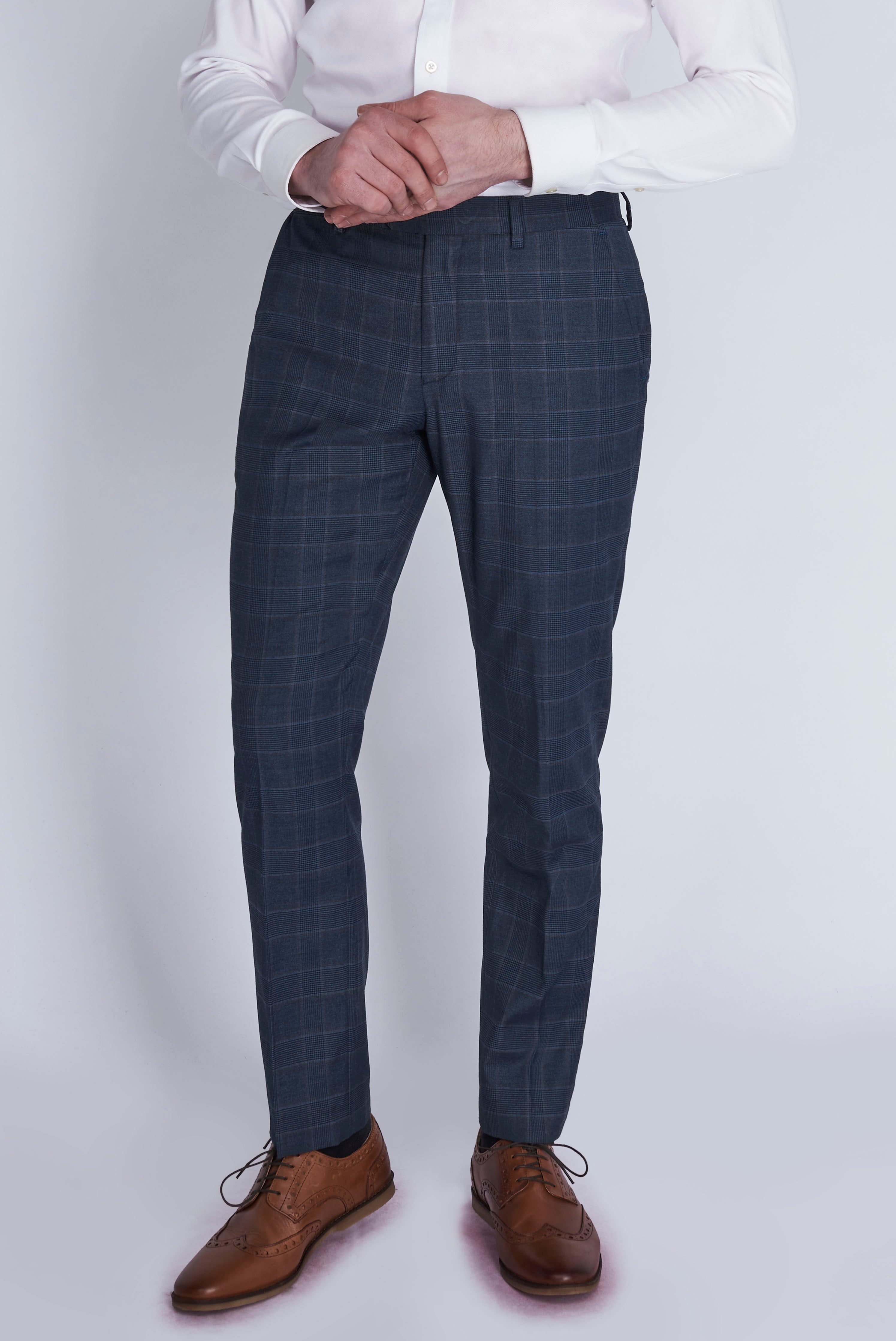 Suit trousers Skinny Fit  BlueChecked  Men  HM IN