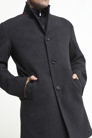 Johan Insert Coat in Charcoal