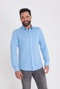 Harry Brown Pique Shirt in Light Blue