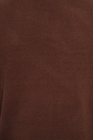 Evan Knitted Mock Neck Chocolate Jumper