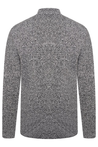 Evan Knitted Mock Neck Black / White Jumper